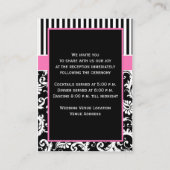 ブラックピンクホワイトストライプダマスク格納装置カード エンクロージャーカード (裏面)