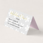 ブラックピンクホワイトデイジーフローリストプロフェッショナル 名刺 (裏面)