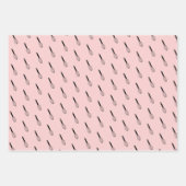 ブラックピンクホワイトバルーンウィスクパターン ラッピングペーパーシート (正面2)