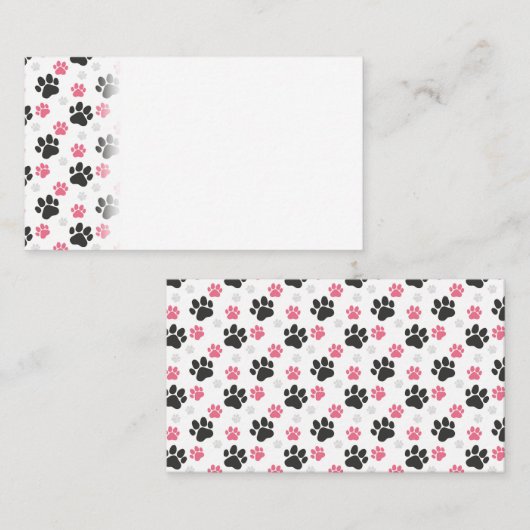 ブラックピンクポープリント犬のオーナーパピーラバーペット プレイスカード (正面/裏面)