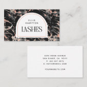 ブラックピンクマーブルアーチ美しいラッシュビジネスカード 名刺 (正面/裏面)