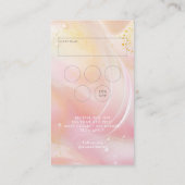 ブラックピンクマーブル美しいサロンQRコードロイヤリティ& 名刺 (裏面)