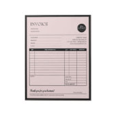 ブラックピンクモダンビジネス見積請求書型枠 ノートパッド (回転)