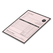 ブラックピンクモダンビジネス見積請求書型枠 ノートパッド (アングル)