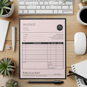 ブラックピンクモダンビジネス見積請求書型枠 ノートパッド