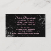 ブラックピンクラグジュアリークリーニングサービスメイドジャニカ 名刺 (裏面)