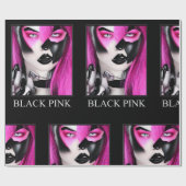 ブラックピンクラッピング紙 ラッピングペーパー (フラット)