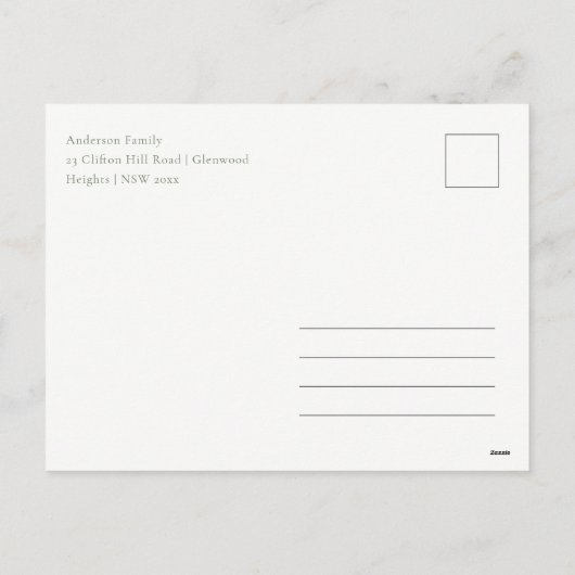 ブラックピンクレッドクリスマスフォトポインセチアフローラ シーズンポストカード (裏面)