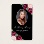 ブラックピンクレッドシルバーフローラ記念祈りの言葉カード (正面)