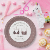 ブラックピンクレースウォーターカラーランジェリーブライダルシャワー ペーパープレート (パーティー)