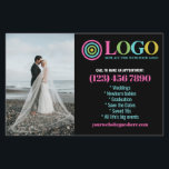 ブラックピンクロゴ写真プロモ小企業 チラシ<br><div class="desc">お客様のロゴ、写真、QRコード、カスタムテキストでパーソナライズされた黒、黄、ホットピンクのマーケティングフライヤー。小企業のためのパーソナライズされたプロモフライヤー。写真撮影、造園、美容、健康などに最適。写真、住所、ソーシャルメディア、電話番号、将来のクライアントや顧客が必要とするあらゆる情報を追加。カスタムテキスト、ロゴ、作品を紹介する写真でパーソナライズされた汎用マーケティングフライヤー。お客様の小企業を地域社会にアピールするために、連絡先情報、ロゴ、専門分野を掲載。</div>