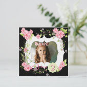 ブラックピンクローズガールズ写真2nd誕生日パーティー 招待状 (スタンド正面)