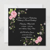 ブラックピンクローズガールズ写真2nd誕生日パーティー 招待状 (裏面)