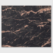 ブラックピンクローズ赤面ストライプズマーブルストーングラム ラッピングペーパー (フラット)