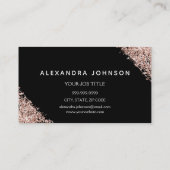 ブラックピンクローズ金ゴールドグリッタースパークル美容師 名刺 (裏面)