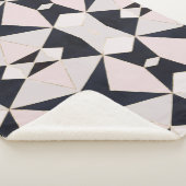 ブラックピンクローズ金ゴールド万華鏡のように千変万化するパターン幾何学 シェルパブランケット (3/4)