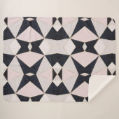 ブラックピンクローズ金ゴールド万華鏡のように千変万化するパターン幾何学 シェルパブランケット (正面(横))