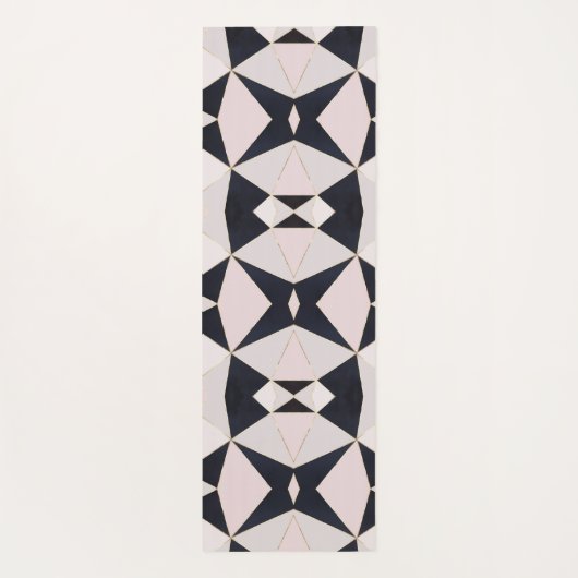 ブラックピンクローズ金ゴールド万華鏡のように千変万化するパターン幾何学 ヨガマット (裏面)