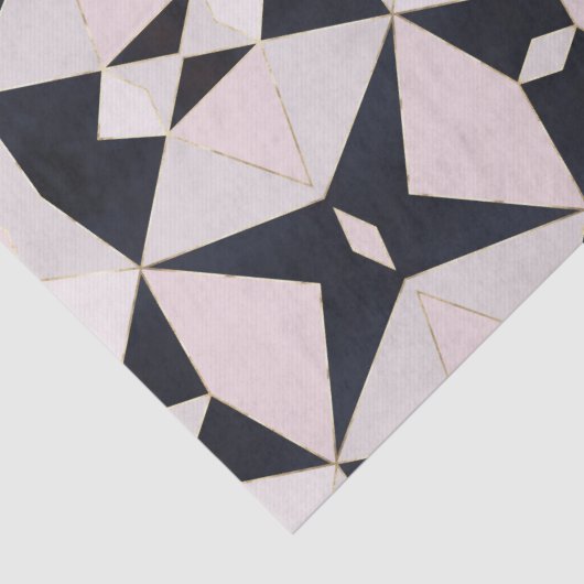 ブラックピンクローズ金ゴールド万華鏡のように千変万化するパターン幾何学 薄葉紙 (詳細)