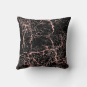 ブラックピンクローズ金ゴールド抽象芸術マーブルグラム クッション (裏面)