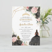 ブラックピンクローゼスフローラキンセアニラSweet sixteen 招待状 (スタンド正面)