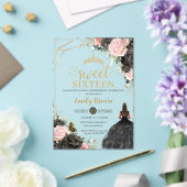 ブラックピンクローゼスフローラタンプリンセスSweet sixteen アクリル招待状 (インサイチュ (ウェディング))