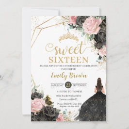 ブラックピンクローゼスフローラプリンセスSweet sixteen 招待状