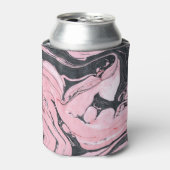 ブラックピンク大理石:抽象芸術アート 缶クーラー (缶正面)