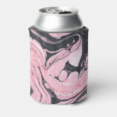 ブラックピンク大理石:抽象芸術アート 缶クーラー (缶裏面)