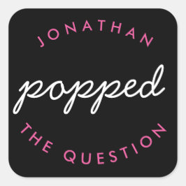 ブラックピンク彼は質問結婚式の引き出物 スクエアシール