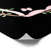 ブラックピンク春ガーデンベビーシャワーウェルカムサイン ポスター (角)