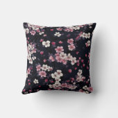 ブラックピンク桜花、パターンデザイン、 クッション (裏面)