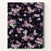 ブラックピンク桜花、パターンデザイン、 ノートブック (裏面)