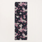 ブラックピンク桜花、パターンデザイン、 ヨガマット (裏面)