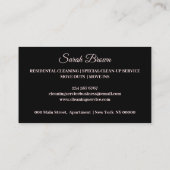 ブラックピンク清掃サービス守衛室の輝き 名刺 (裏面)