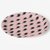 ブラックピンク稲妻Y2Kインディトレンディーパーティーデコール ペーパープレート (アングル)