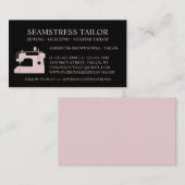 ブラックピンク空白のバック裁縫生地テーラー 名刺 (正面/裏面)