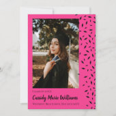 ブラックピンク紙吹雪卒業発表 招待状 (正面)