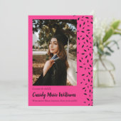 ブラックピンク紙吹雪卒業発表 招待状 (スタンド正面)