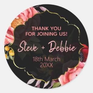 ブラックピンク結婚の感謝リップクリーム大豆キャンドル ラウンドシール