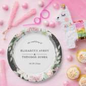 ブラックピンク結婚フローラのナプキン ペーパープレート (パーティー)