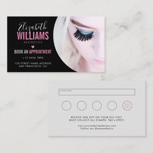 ブラックピンク美しいの美学とフォトロイヤリティ& 名刺 (正面/裏面)