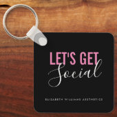 ブラックピンク美しいサロンソーシャルメディアQRコード キーホルダー (正面)