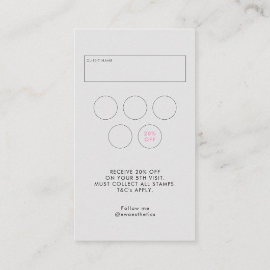 ブラックピンク美しいサロンQRコードロイヤリティと 名刺 (裏面)