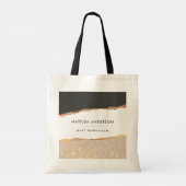 ブラックピンク金ゴールドグリッターエレガントモダンブランディング トートバッグ (裏面)