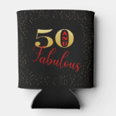 ブラックピンク金ゴールドグリッターフィフティアンドファブラスB'day 缶クーラー (裏面)