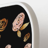 ブラックピンク金ゴールドバラパターン |モノグラモダンム ピックルボールラケット (左詳細)