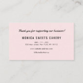 ブラックピンク金ゴールド感謝していハートyou business card 名刺 (裏面)