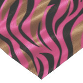 ブラックピンク金ゴールド縞模様アニマルプリント模様 ショートテーブルランナー (コーナー)