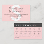 ブラックピンク食品アレルギー警告 名刺 (正面/裏面)